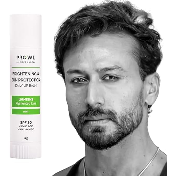 PROWL BY TIGER SHROFF LIPBALM FOR MEN BRIGHTENING DARK LIPS WITH KOJIC ACID & NIACINAMIDE | SPF 30 PA+++ DAILY LIP BALM FOR LIGHTENING PIGMENTED DRY LIPS | PIGMENTATION REMOVAL CARE | CHOCO MINT, 4G - Image 2